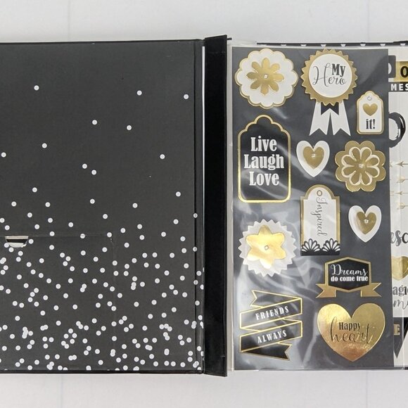 Recollections Scrapbook Album Kit The Good Life 95 Pieces 12"x12" Black Gold New - Picture 8 of 14